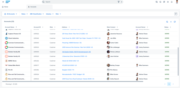 Figure 1 SAP Sales Cloud V2 Customer Overview