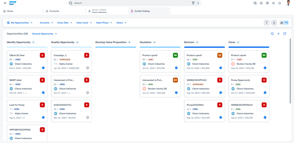 Figure 3 SAP Sales Cloud V2 Guided Selling